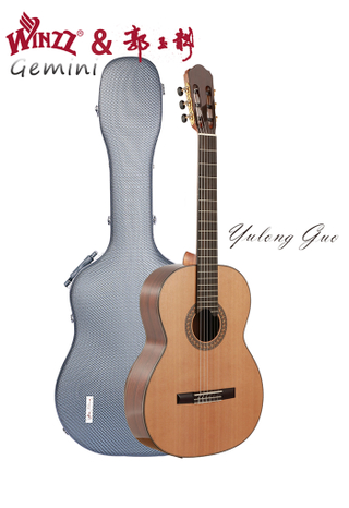 Классическая гитара ручной работы из твердого кедра Гитара совместного бренда Yulong Guo с корпусом из АБС (WGC2022C)