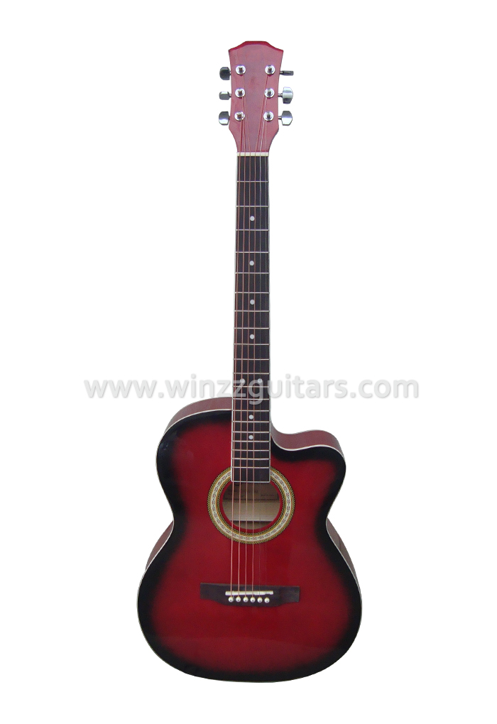 Акустическая гитара 38 "Cutaway Linden фанера красочная (AF227CA-38)